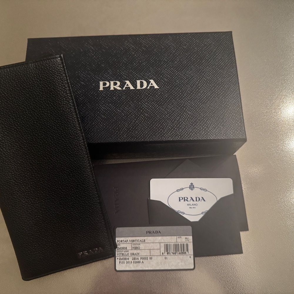 Prada Textured Black Leather Clutch